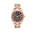 Sky-Dweller 42mm Rose Gold Chocolate Brown Dial Mens Watch 326935