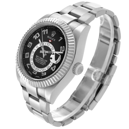Sky-Dweller 42mm White Gold Black Dial Mens Watch 326939