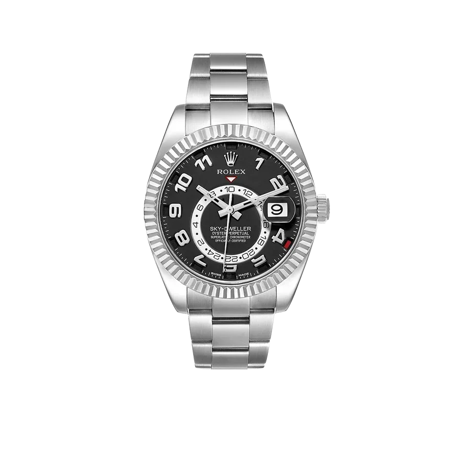 Sky-Dweller 42mm White Gold Black Dial Mens Watch 326939