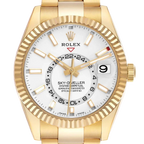 Sky-Dweller 42mm Yellow Gold White Dial Automatic Mens Watch 326938