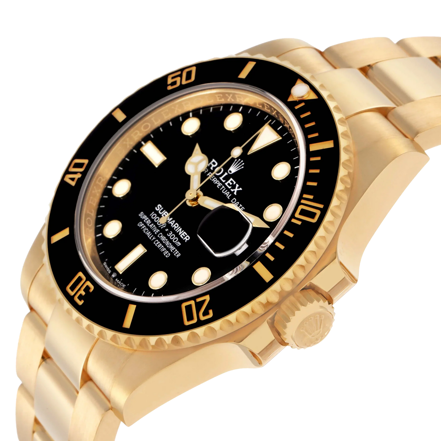 Submariner 41mm Yellow Gold Black Dial Bezel Mens Watch 126618