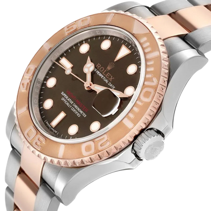 Yachtmaster 40 Rose Gold Steel Brown Dial Mens Watch 116621