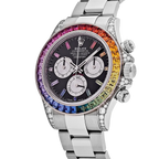 Daytona 40mm 116599RBOW Rainbow White Gold Black Dial