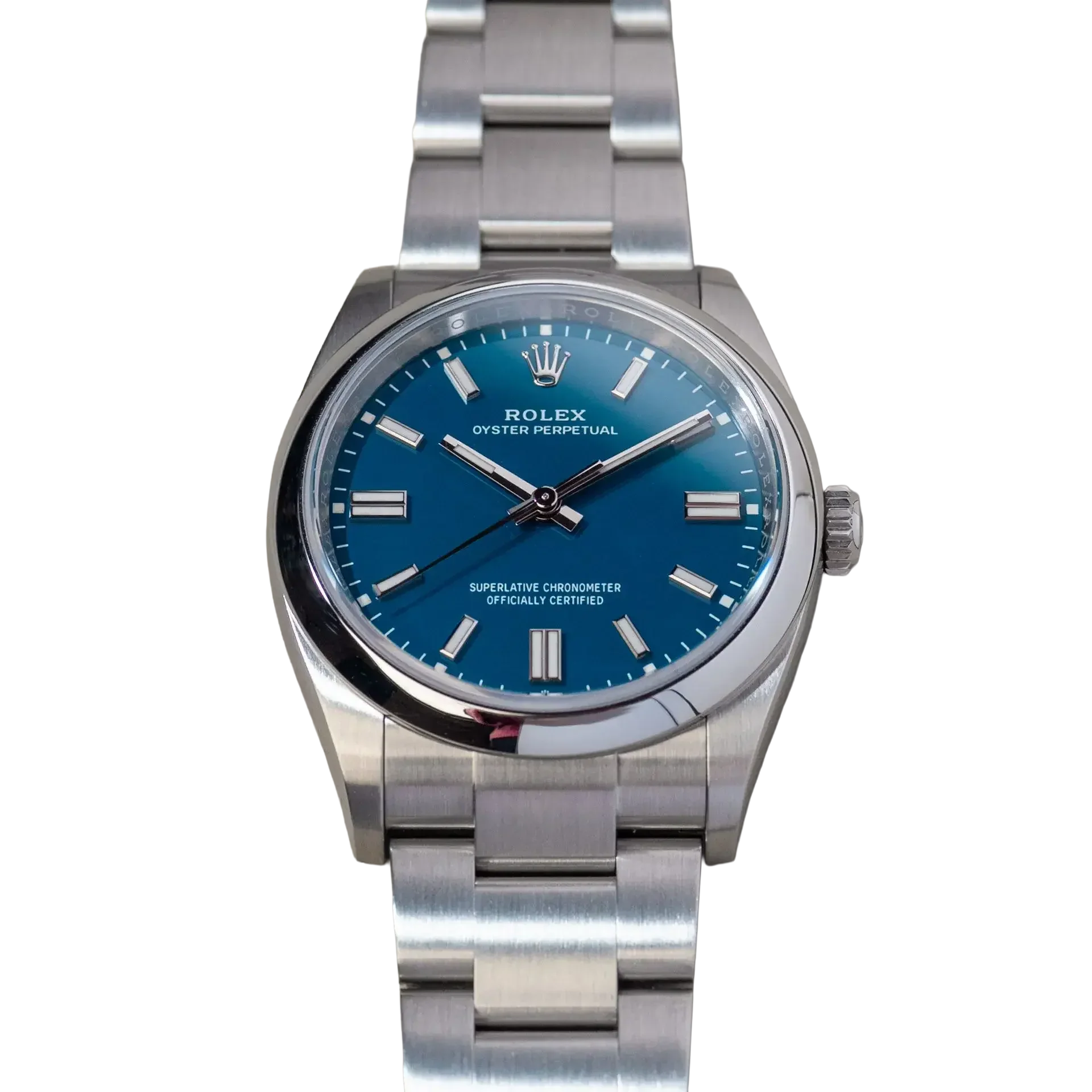 Oyster Perpetual 41mm Stainless Steel Med Blue Dial Men Watch 134300-0009 New 2025