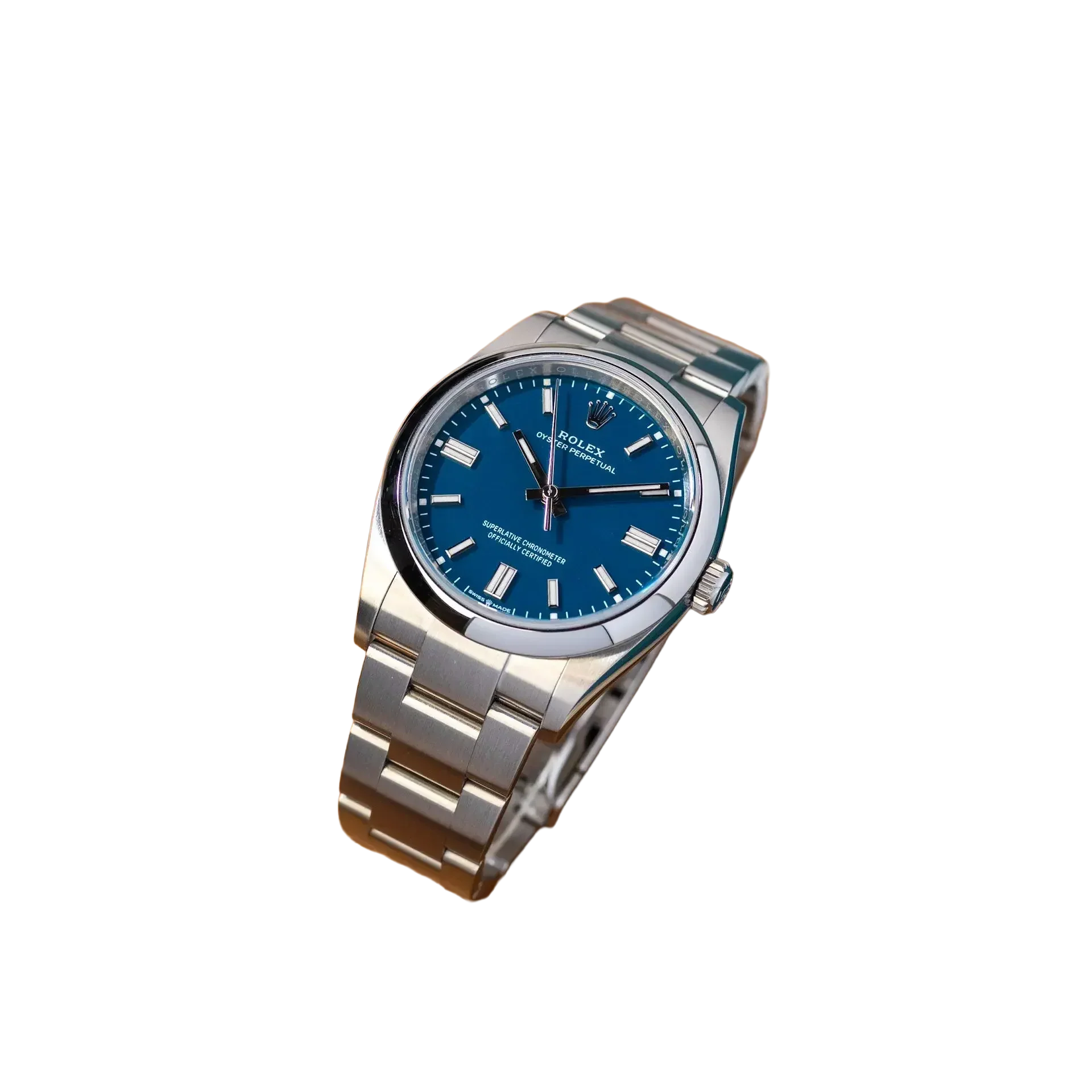 Oyster Perpetual 41mm Stainless Steel Med Blue Dial Men Watch 134300-0009 New 2025