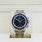 Daytona 126599TRU White Gold Diamond Black Dial Ruby Bezel