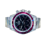 Daytona 126599TRU White Gold Diamond Black Dial Ruby Bezel